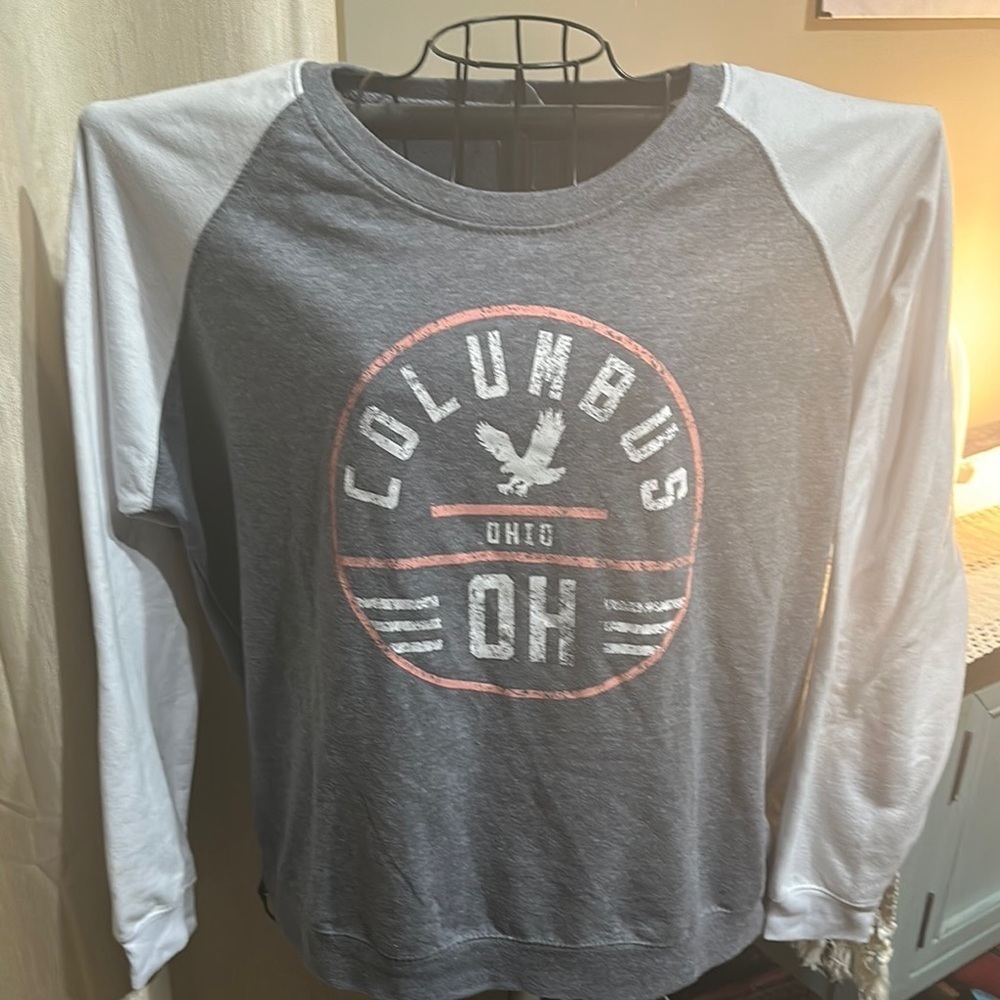 Gray and White Columbus Ohio Sweatshirt
